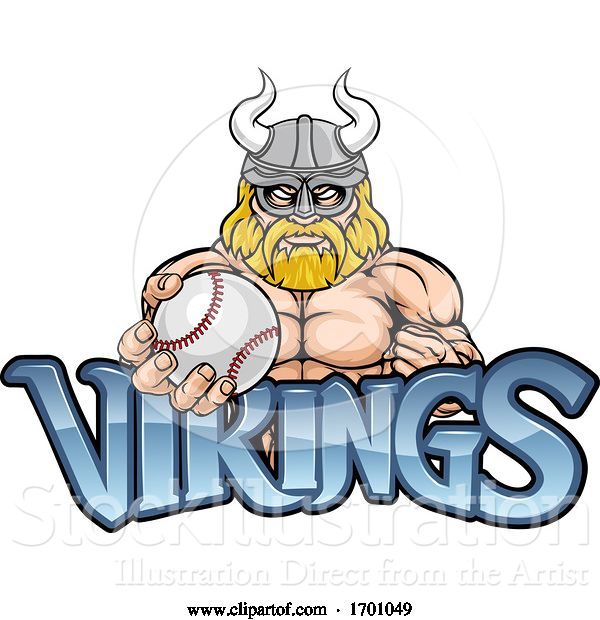 Vector Illustration of Viking Baseball Sports Mascot