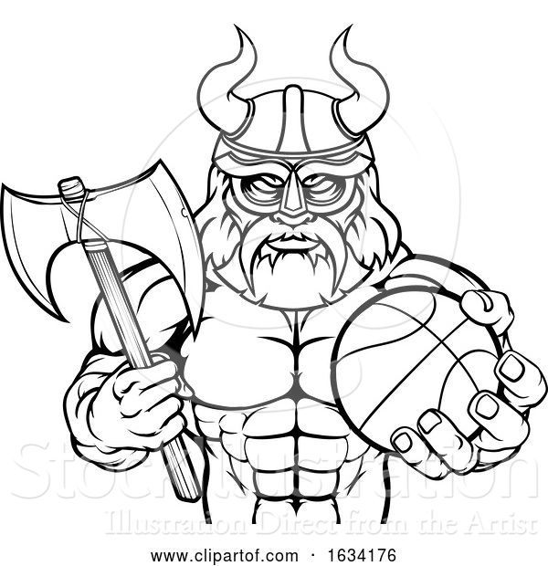 Vector Illustration of Viking Basketball Sports Mascot