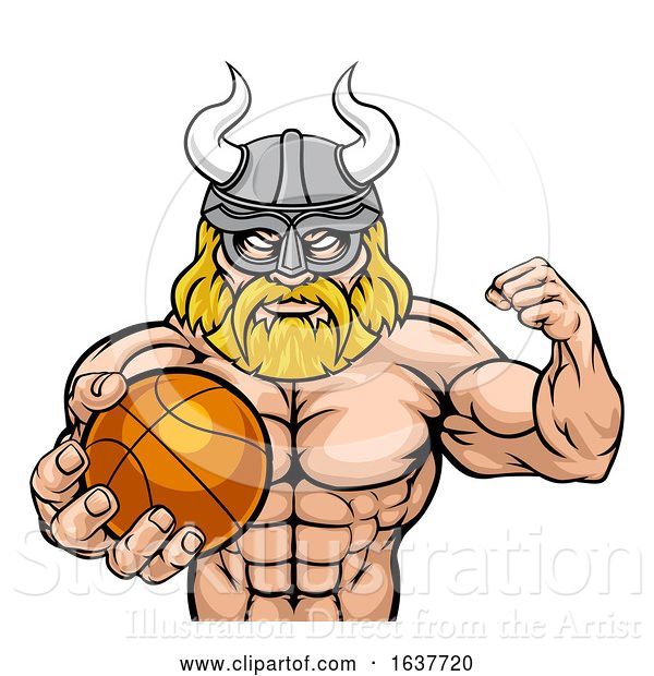 Vector Illustration of Viking Basketball Sports Mascot