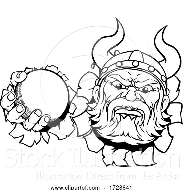 Vector Illustration of Viking Cricket Ball Sports Mascot