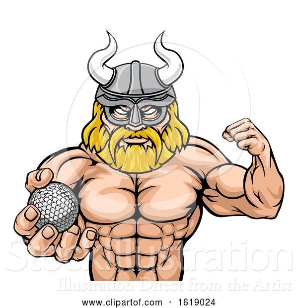 Vector Illustration of Viking Golf Sports Mascot