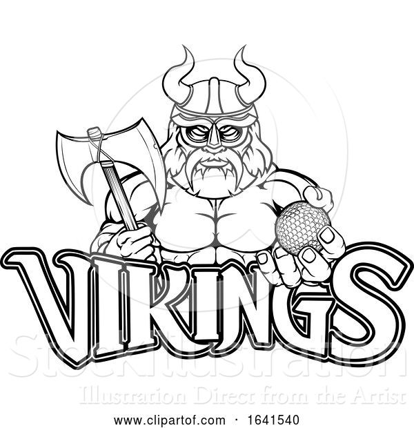 Vector Illustration of Viking Golf Sports Mascot