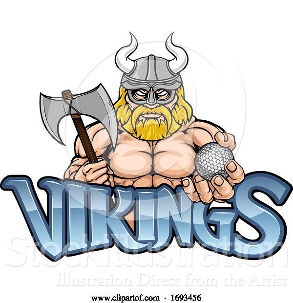 Vector Illustration of Viking Golf Sports Mascot