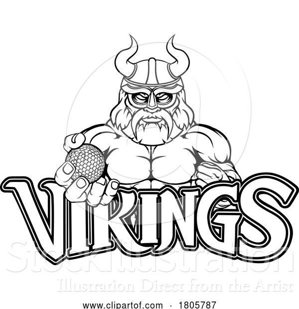 Vector Illustration of Viking Golf Sports Mascot