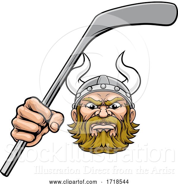Vector Illustration of Viking Ice Hockey Sports Mascot