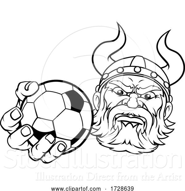 Vector Illustration of Viking Soccer Football Ball Sports Mascot