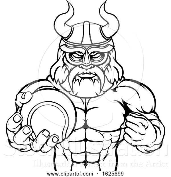 Vector Illustration of Viking Tennis Sports Mascot