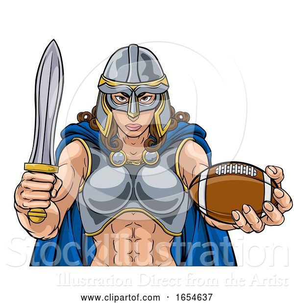 Vector Illustration of Viking Trojan Celtic Knight Football Warrior Lady