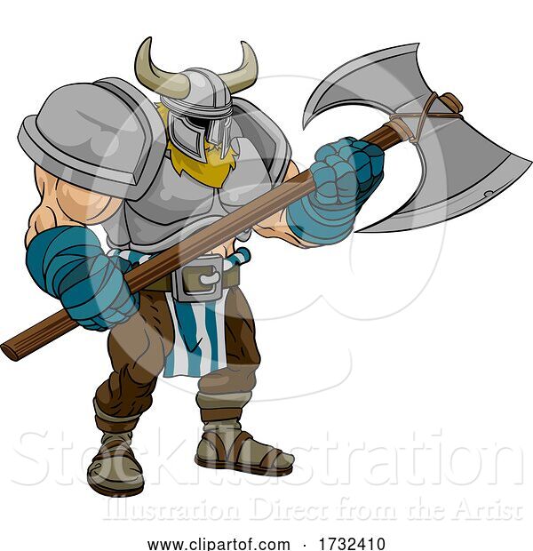 Vector Illustration of Viking Warrior Barbarian Gladiator Guy