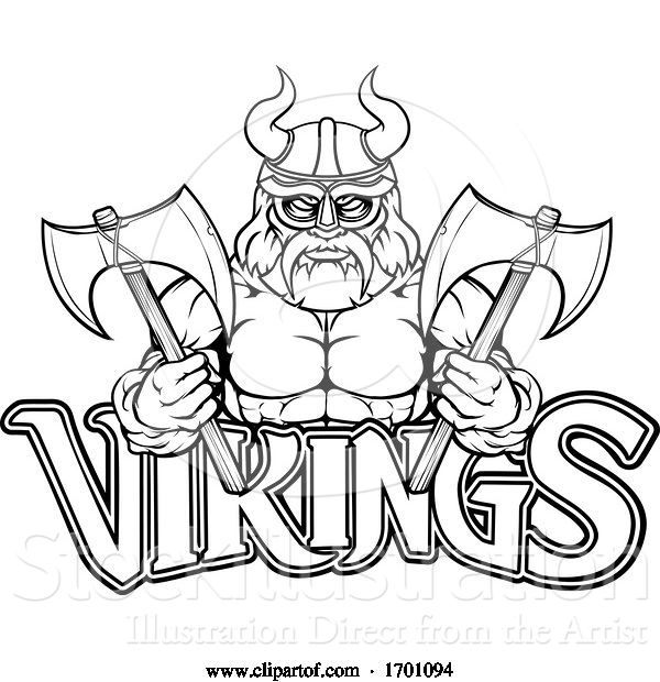 Vector Illustration of Viking Warrior Sports Mascot