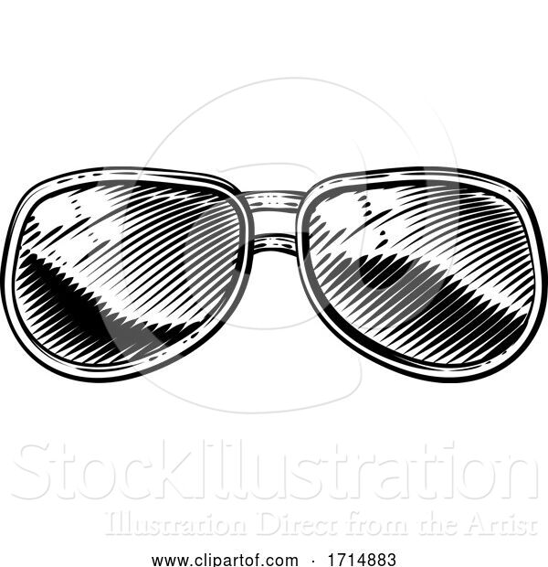 Vector Illustration of Vintage Style Sunglasses Icon Illustration