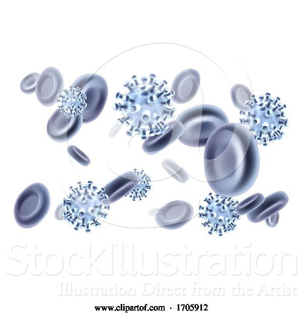 Vector Illustration of Virus Blood Cells Molecules Illustration Concept