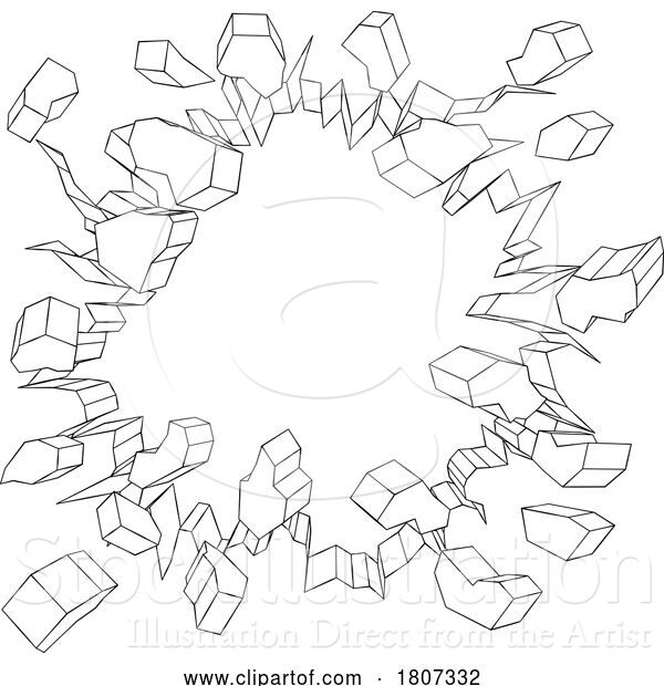 Vector Illustration of Wall Background Hole Breaking Through Design