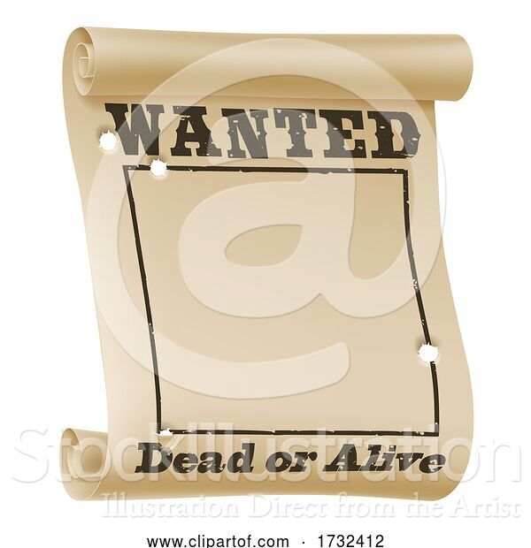 Vector Illustration of Wanted Poster Background Sign
