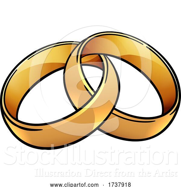 Vector Illustration of Wedding Ring Bands Vintage Illustration