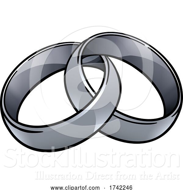 Vector Illustration of Wedding Ring Bands Vintage Illustration