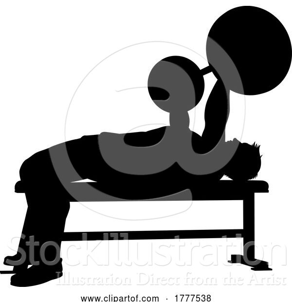 Vector Illustration of Weight Lifting Guy Weightlifting Silhouette