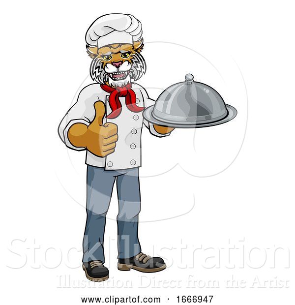 Vector Illustration of Wildcat Chef Mascot Character