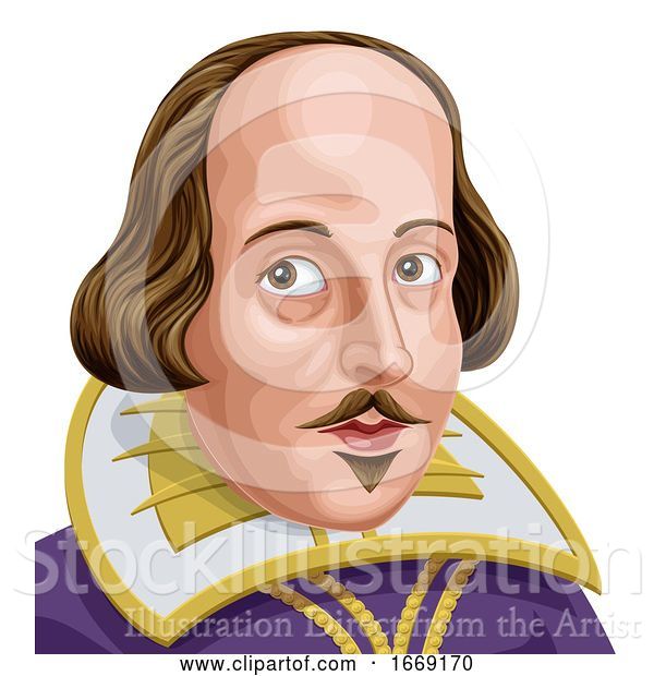 Vector Illustration of William Shakespeare Portrait