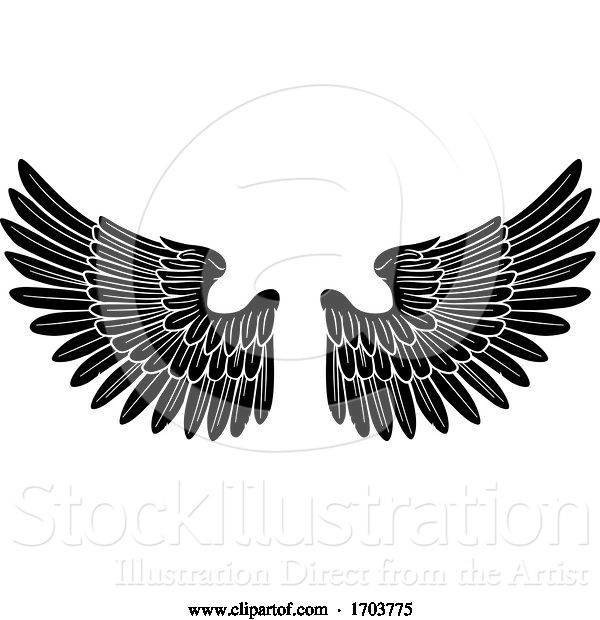 Vector Illustration of Wings Angel or Eagle Pair