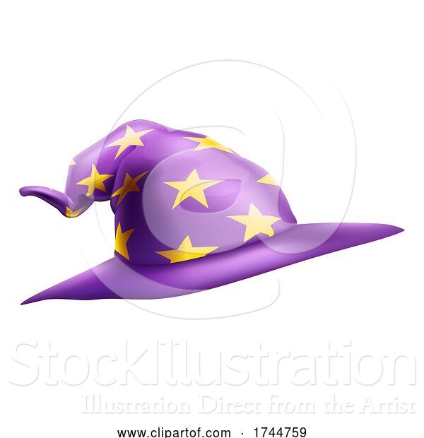 Vector Illustration of Wizard or Witch Hat Emoticon Emoji Icon