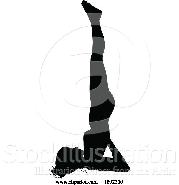 Vector Illustration of Yoga Pilates Pose Lady Silhouette