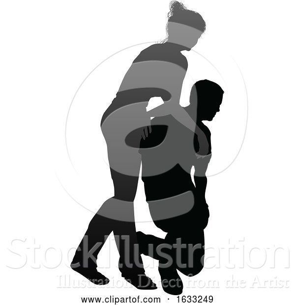 Vector Illustration of Young Couple People Silhouette