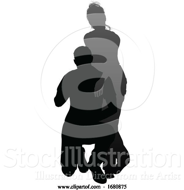 Vector Illustration of Young Couple People Silhouette