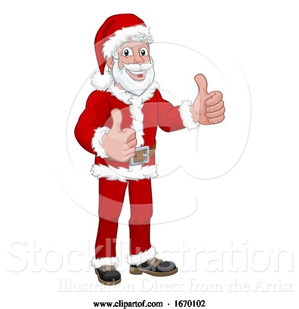 Vector Illustration of Young Handsome Santa Thumbs up Christmas