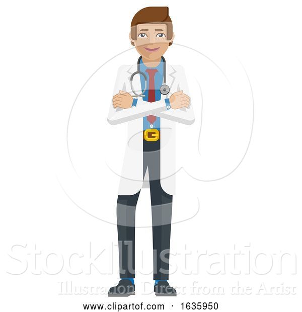 Vector Illustration of Young Medical Doctor Mascot