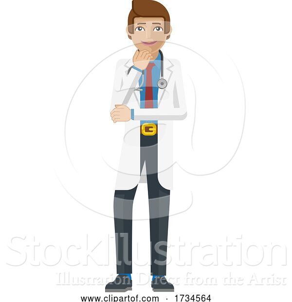Vector Illustration of Young Medical Doctor Mascot