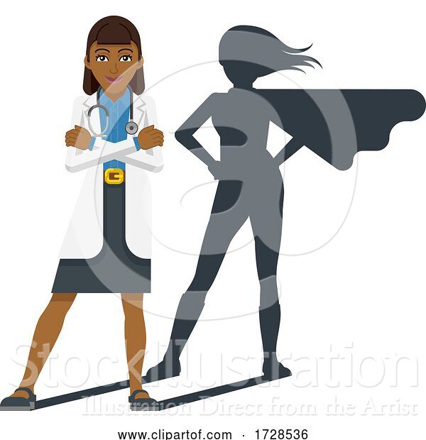 Vector Illustration of Young Medical Doctor Super Hero Mascot