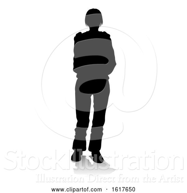 Vector Illustration of Young Person Silhouette