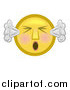 Illustration of a Mad Emoticon Blowing Smoke out of Ears While Yelling by AtStockIllustration