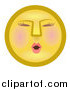Illustration of a Modest Female Yellow Smiley Face Blushing by AtStockIllustration