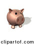 Illustration of a Pink 3d Piggy Bank with His Snout Facing Front by AtStockIllustration