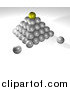 Illustration of a Pyramid of Silver Balls, on a Gray and White Background, Symbolizing Success, Leadership and Management by AtStockIllustration