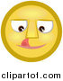 Illustration of an Emoticon Licking Lips by AtStockIllustration