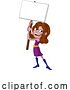 Illustration of Cartoon Lady Holding Sign Board by AtStockIllustration