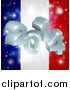 Vector Illustration of a 3d 2014 and Fireworks over a French Flag by AtStockIllustration