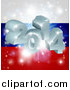 Vector Illustration of a 3d 2014 and Fireworks over a Russian Flag by AtStockIllustration