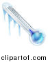 Vector Illustration of a 3d Frozen Thermometer with Winter Ice by AtStockIllustration