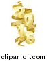 Vector Illustration of a 3d Gold Suspended New Year 2016 Design with a Text Banner by AtStockIllustration