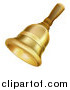 Vector Illustration of a 3d Golden Ringing Handbell by AtStockIllustration