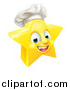 Vector Illustration of a 3d Happy Golden Chef Star Emoji Emoticon Character by AtStockIllustration