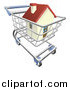 Vector Illustration of a 3d House in a Shopping Cart by AtStockIllustration