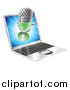 Vector Illustration of a 3d Microphone over a Laptop Screen by AtStockIllustration