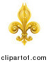 Vector Illustration of a 3d Ornate Golden Fleur De Lis Lily Symbol by AtStockIllustration