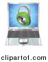 Vector Illustration of a 3d Padlock Emerging from a Laptop Computer by AtStockIllustration