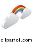 Vector Illustration of a 3d Rainbow Arch and Clouds Weather Icon by AtStockIllustration